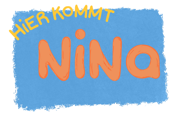 Hier kommt Nina Logo farbig mit Textur